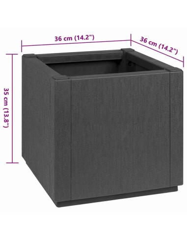 Градинска саксия Антрацит 36 x 36 x 35 см Полипропилен
