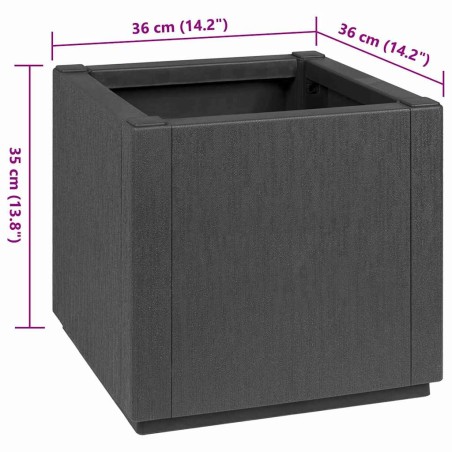 Градинска саксия Антрацит 36 x 36 x 35 см Полипропилен