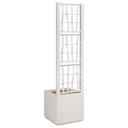 Градинска саксия Бяло 36 x 36 x 140 см Полипропилен