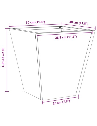 Градински саксии 2 бр. 30x30x30 см Изветряла стомана