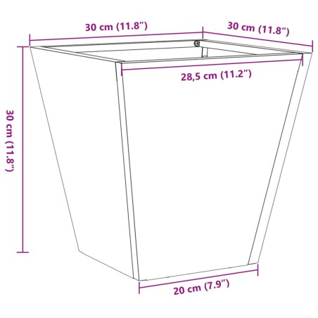 Градински саксии 2 бр. 30x30x30 см Изветряла стомана