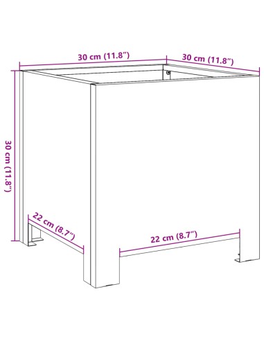 Градински саксии 2 бр. 30x30x30 см Изветряла стомана