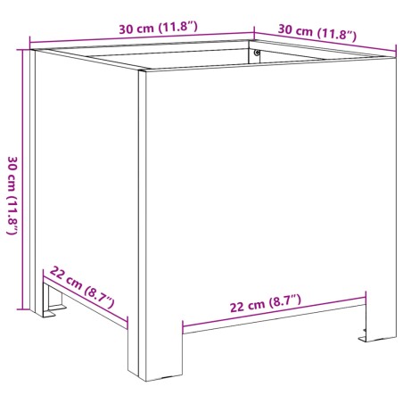 Градински саксии 2 бр. 30x30x30 см Изветряла стомана