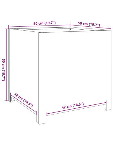 Градинска саксия  50x50x50 cm от атмосферна стомана