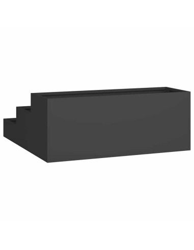 Градинска саксия Черно 90 x 90 x 35 см Стомана