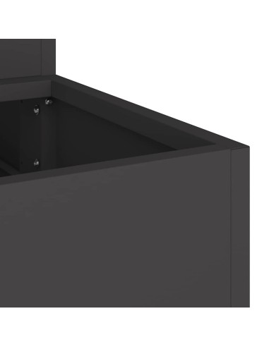 Градинска саксия Черно 90 x 90 x 35 см Стомана