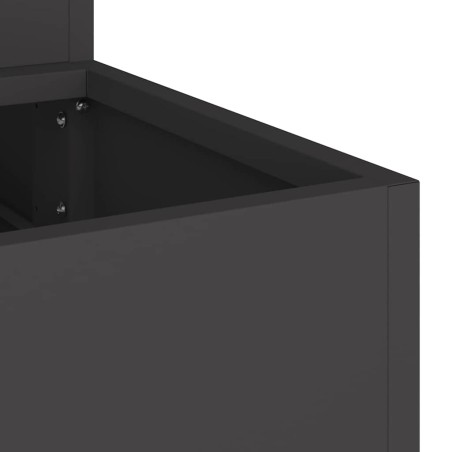Градинска саксия Черно 90 x 90 x 35 см Стомана
