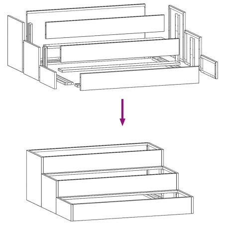 Градинска саксия Черно 90 x 90 x 35 см Стомана