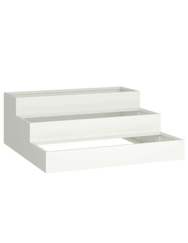 Градинска саксия Бяло 90 x 90 x 35 см Стомана