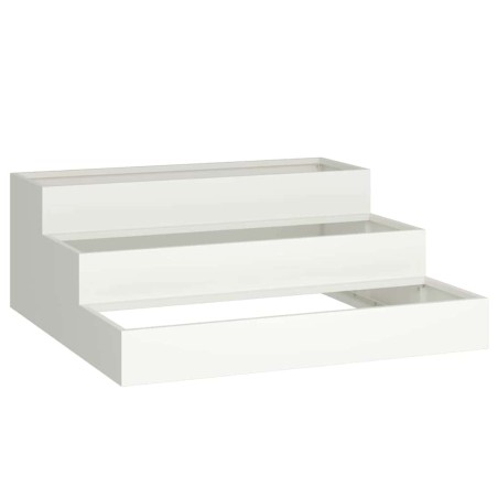 Градинска саксия Бяло 90 x 90 x 35 см Стомана