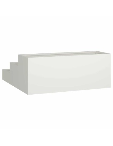 Градинска саксия Бяло 90 x 90 x 35 см Стомана
