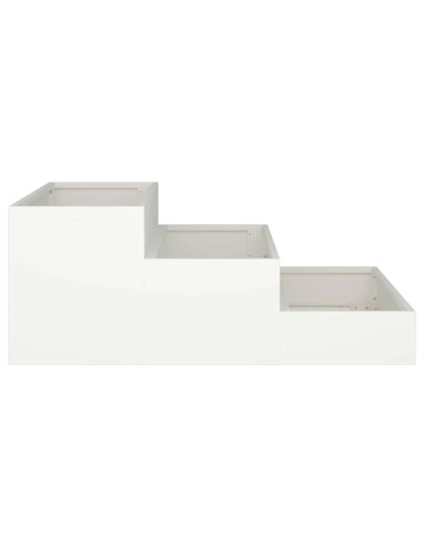 Градинска саксия Бяло 90 x 90 x 35 см Стомана
