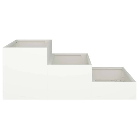 Градинска саксия Бяло 90 x 90 x 35 см Стомана