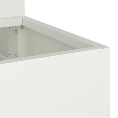 Градинска саксия Бяло 90 x 90 x 35 см Стомана