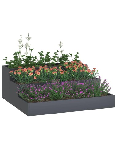 Градинска саксия Антрацит 90 x 90 x 35 см Стомана