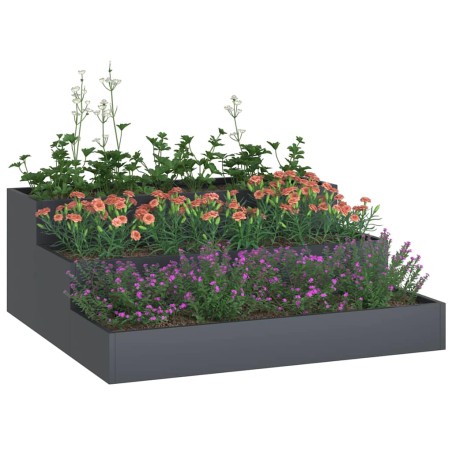 Градинска саксия Антрацит 90 x 90 x 35 см Стомана