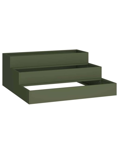 Градинска саксия Маслиненозелен 90 x 90 x 35 см Стомана