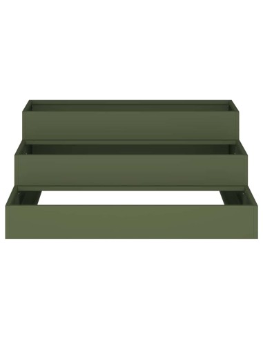 Градинска саксия Маслиненозелен 90 x 90 x 35 см Стомана