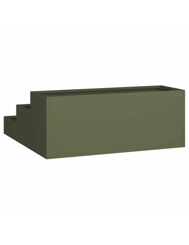 Градинска саксия Маслиненозелен 90 x 90 x 35 см Стомана