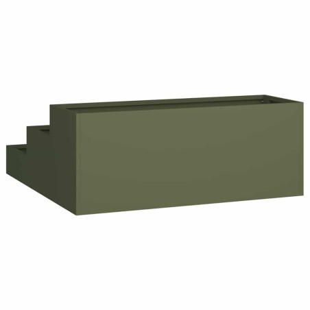 Градинска саксия Маслиненозелен 90 x 90 x 35 см Стомана