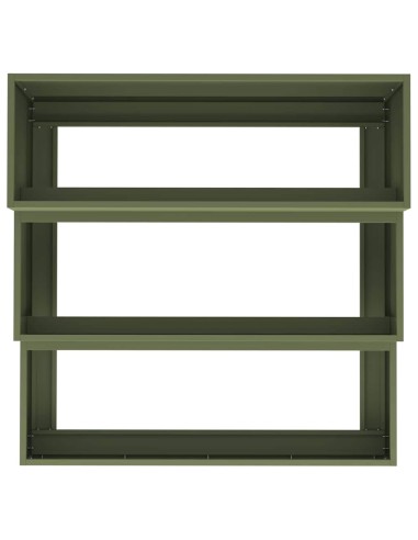 Градинска саксия Маслиненозелен 90 x 90 x 35 см Стомана