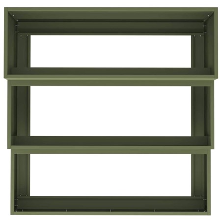 Градинска саксия Маслиненозелен 90 x 90 x 35 см Стомана