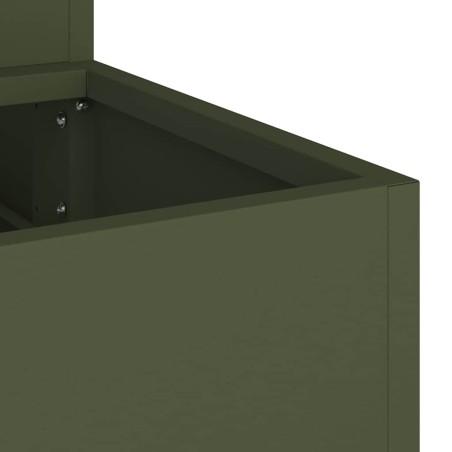 Градинска саксия Маслиненозелен 90 x 90 x 35 см Стомана