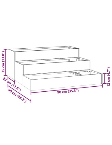 Градинска саксия Маслиненозелен 90 x 90 x 35 см Стомана