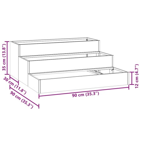 Градинска саксия Маслиненозелен 90 x 90 x 35 см Стомана