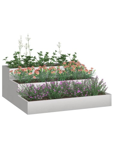 Градинска саксия Сребрист 90 x 90 x 35 см Неръждаема стомана