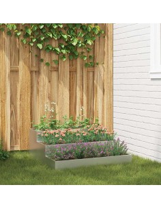 Градинска саксия Сребрист 90 x 90 x 35 см Поцинкована стомана