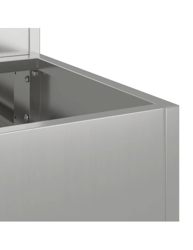 Градинска саксия Сребрист 90 x 90 x 35 см Поцинкована стомана