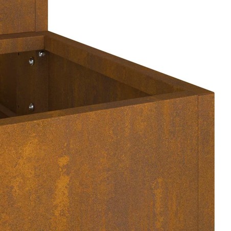 Градинска саксия Ръждясало 90 x 90 x 35 см Патинираща стомана