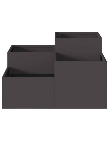 Градинска саксия Черно 80 x 80 x 48 см Стомана