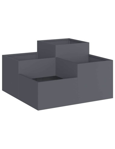 Градинска саксия Антрацит 80 x 80 x 48 см Стомана