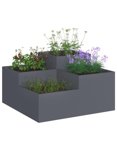 Градинска саксия Антрацит 80 x 80 x 48 см Стомана