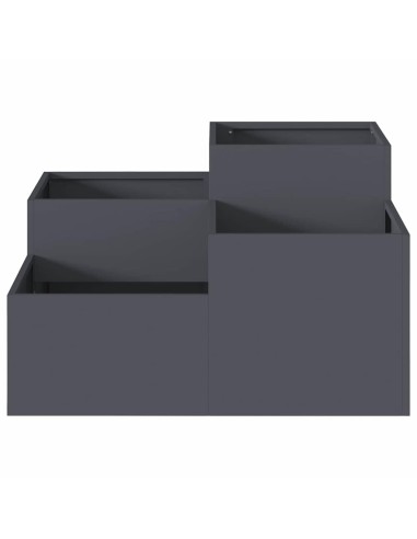 Градинска саксия Антрацит 80 x 80 x 48 см Стомана