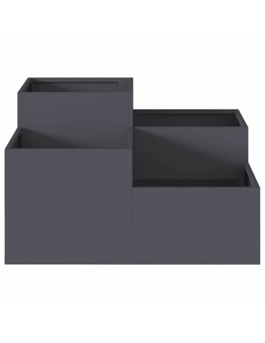 Градинска саксия Антрацит 80 x 80 x 48 см Стомана