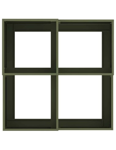 Градинска саксия Маслиненозелен 80 x 80 x 48 см Стомана