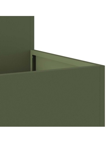 Градинска саксия Маслиненозелен 80 x 80 x 48 см Стомана