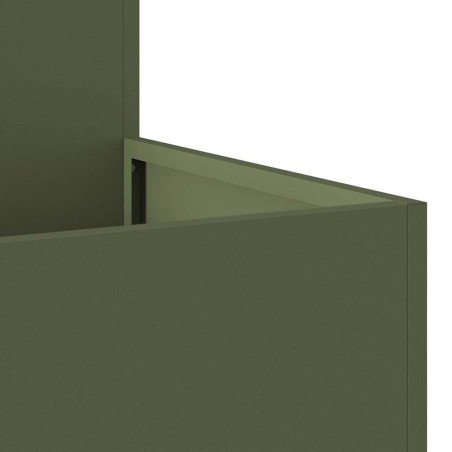 Градинска саксия Маслиненозелен 80 x 80 x 48 см Стомана