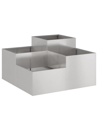 Градинска саксия Сребрист 80 x 80 x 48 см Неръждаема стомана