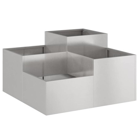 Градинска саксия Сребрист 80 x 80 x 48 см Неръждаема стомана