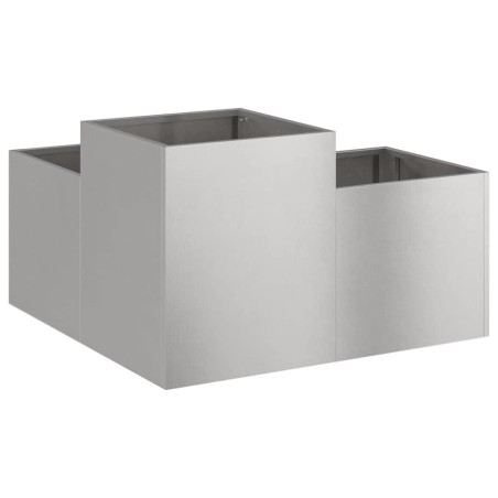 Градинска саксия Сребрист 80 x 80 x 48 см Неръждаема стомана