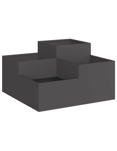 Градинска саксия Черно 100 x 100 x 48 см Стомана
