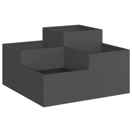 Градинска саксия Черно 100 x 100 x 48 см Стомана
