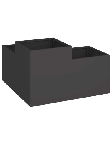 Градинска саксия Черно 100 x 100 x 48 см Стомана