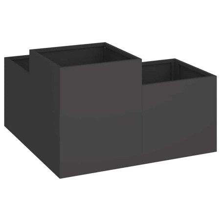 Градинска саксия Черно 100 x 100 x 48 см Стомана