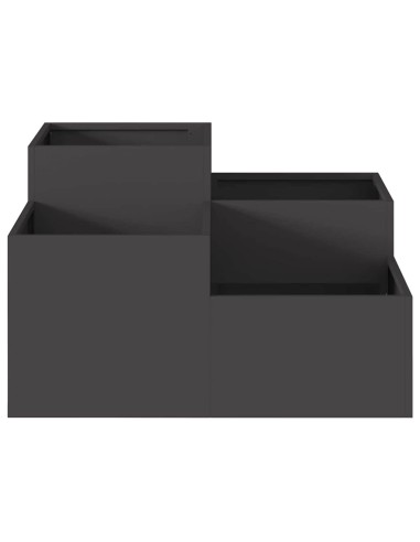 Градинска саксия Черно 100 x 100 x 48 см Стомана
