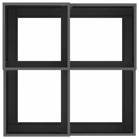 Градинска саксия Черно 100 x 100 x 48 см Стомана